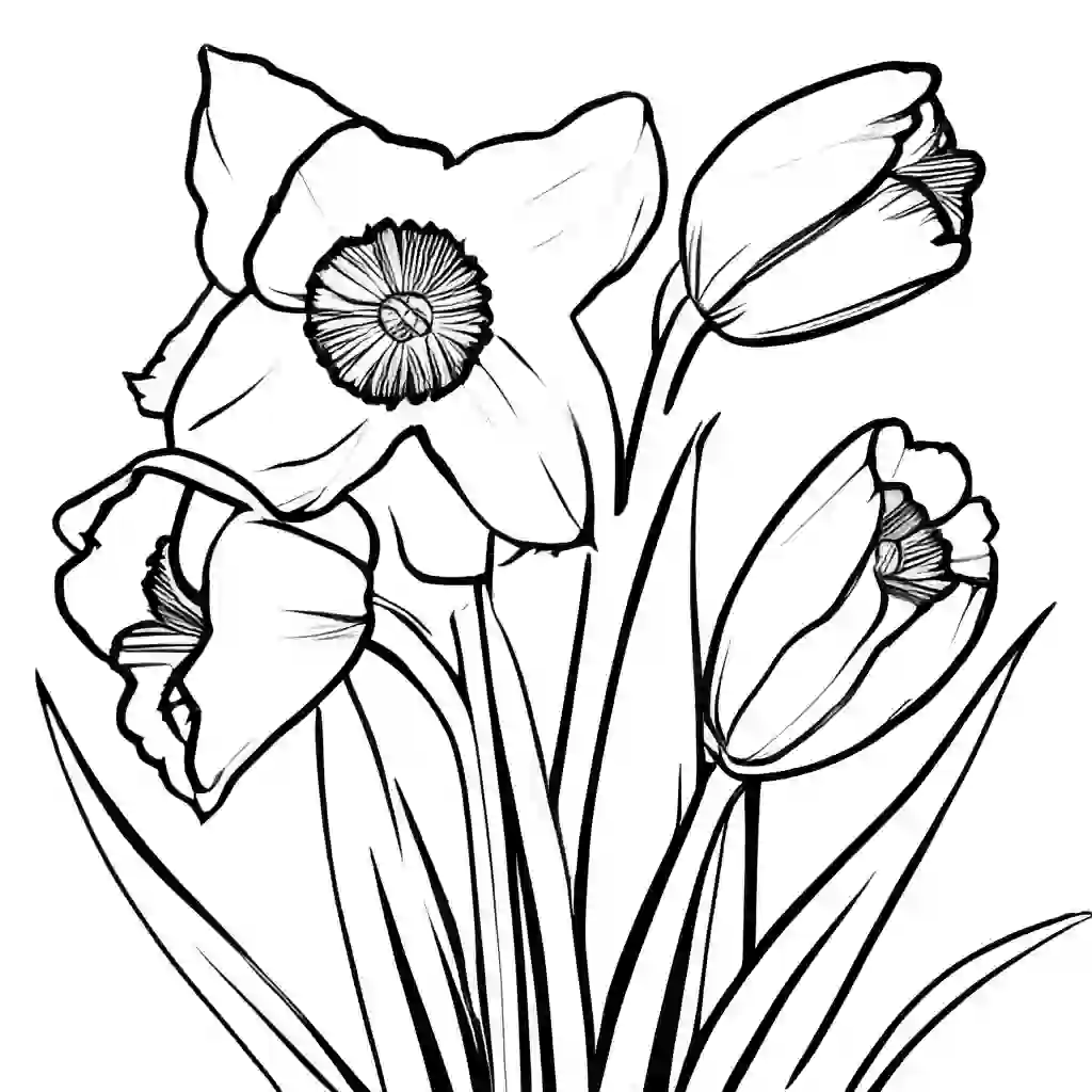 Daffodils coloring pages